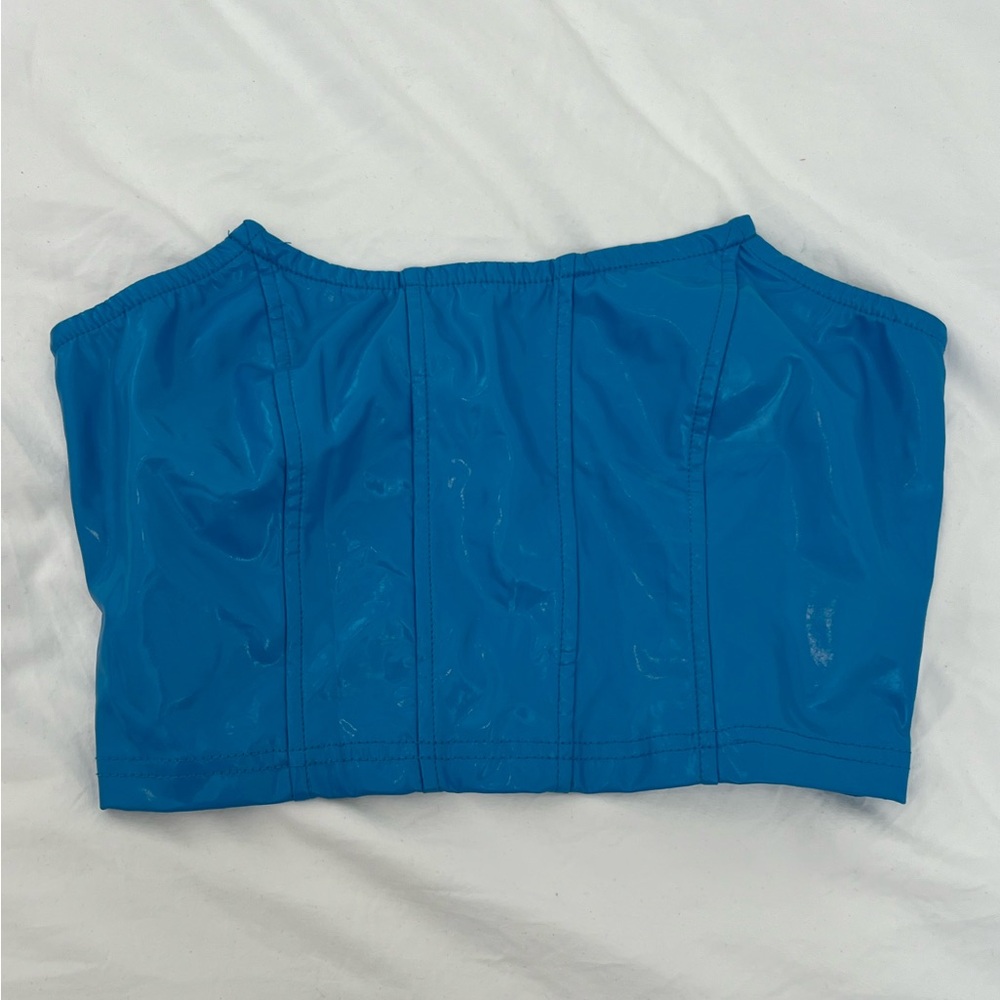 Blue latex top